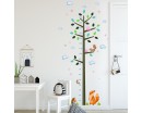 Growth Chart Tree  for Kids Height Ruler with Birdcage and Birds Wall Decal Sticker